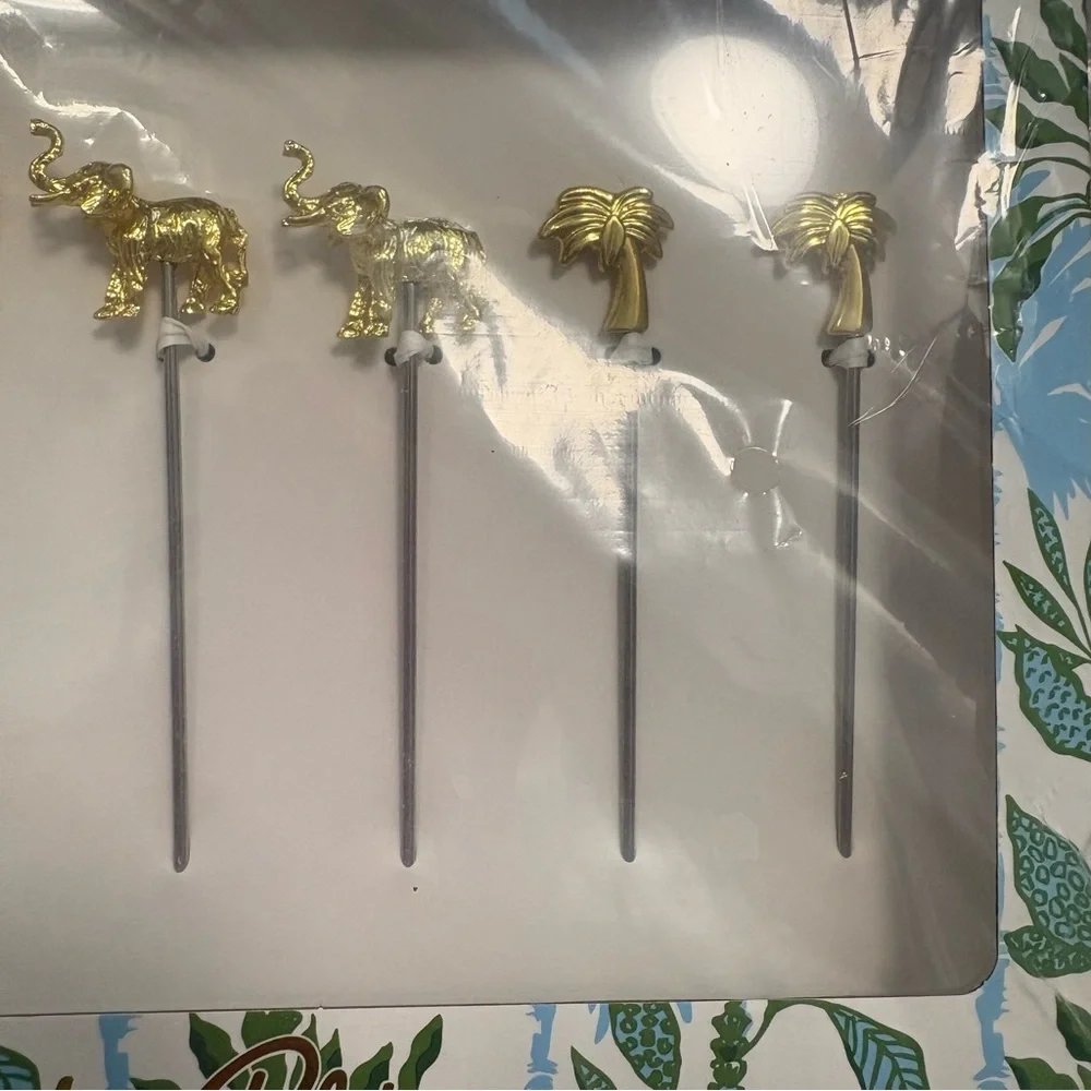 Lilly Pulitzer Gold Metallic Appetizer Sticks NWT